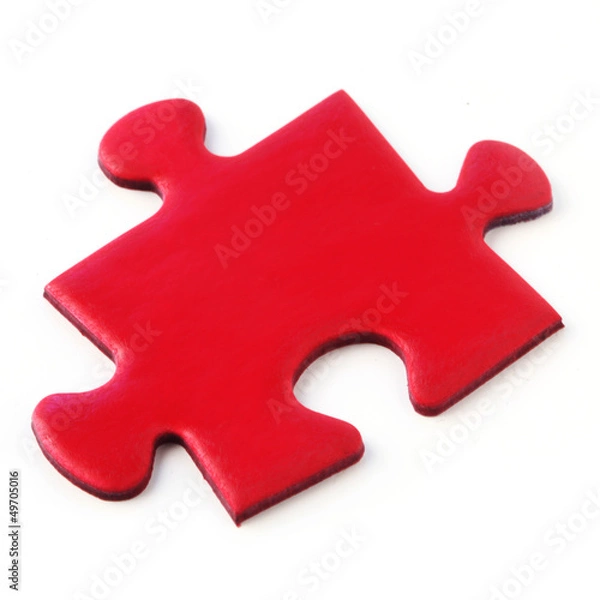 Fototapeta Jig Saw Puzzle - One Red Piece