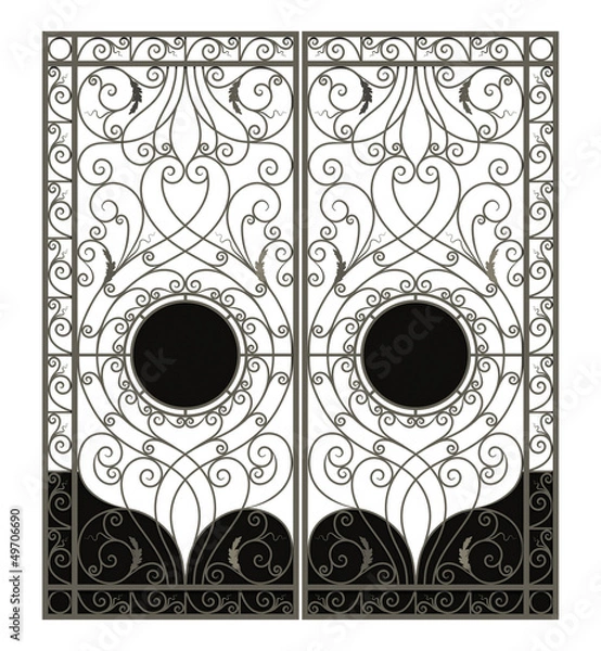 Obraz Forged gate with leaves