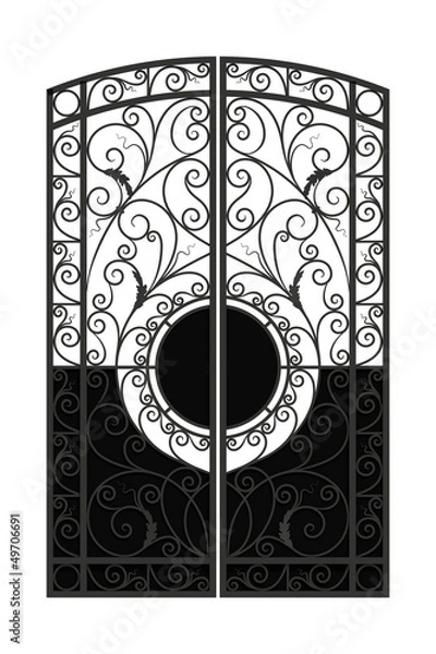 Obraz Forged gate with leaves