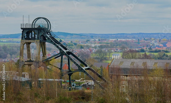 Obraz Coal mining village landscape image.