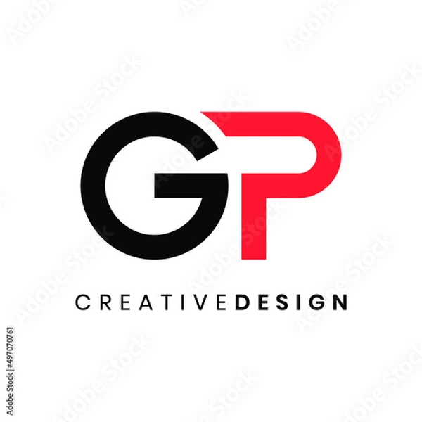 Fototapeta Creative modern letter GP logo design vector