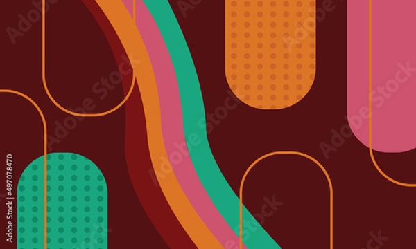 Fototapeta Minimal geometric background. Simple shapes with trendy gradients