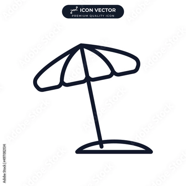 Fototapeta beach umbrella icon symbol template for graphic and web design collection logo vector illustration