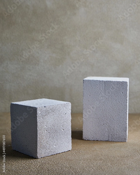 Fototapeta Concrete cubes. Samples of hardened concrete for laboratory tests.