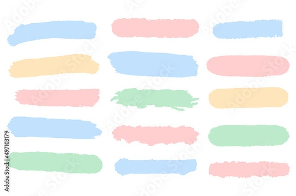 Fototapeta Set of pastel colour paint brush