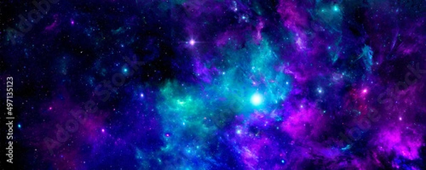 Fototapeta Abstract scientific background with nebulae and stars in space