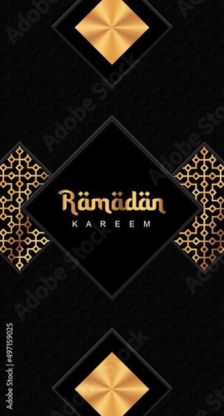 Fototapeta Ramadan kareem islamic greeting card background. Ramadan greeting card. Vector illustration