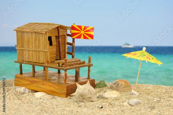 Obraz Fisherman house maquette from Dojran, Macedonia