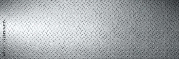 Obraz Diamond plate metal background. Brushed metallic texture. 3d rendering