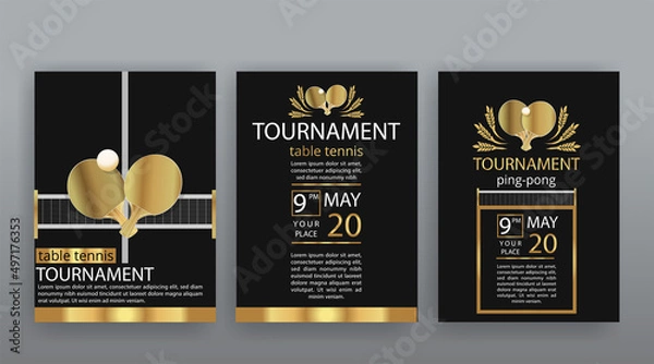 Obraz Baseball competition vector flyer template, realistic baseball equipment