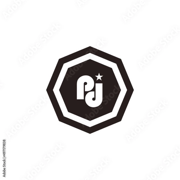 Obraz PD letter logo in polygon shape.  Vector illustration template design