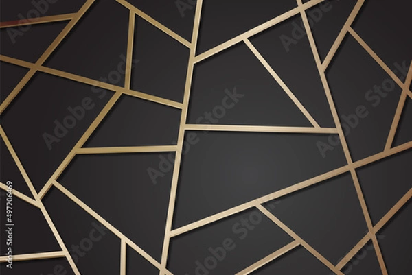 Obraz Elegant gold lines on black background