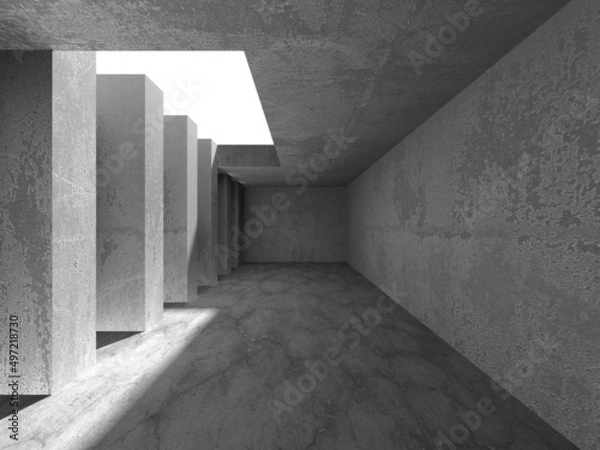 Obraz Dark Concrete Wall Architecture. Empty Room