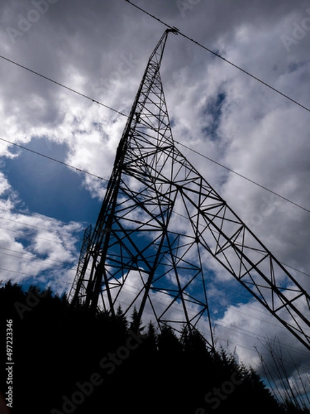 Obraz powerline and clouds