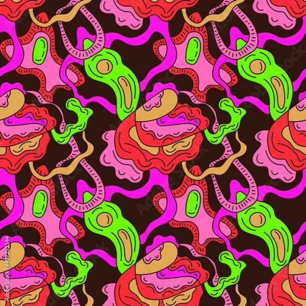 Fototapeta Seamless artwork with abstract psychedelic  pattern 