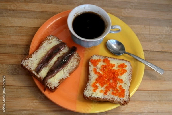 Fototapeta toast with coffee