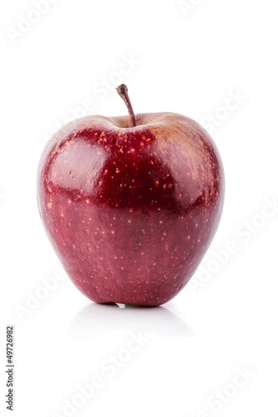 Fototapeta manzana roja sobre fondo blanco