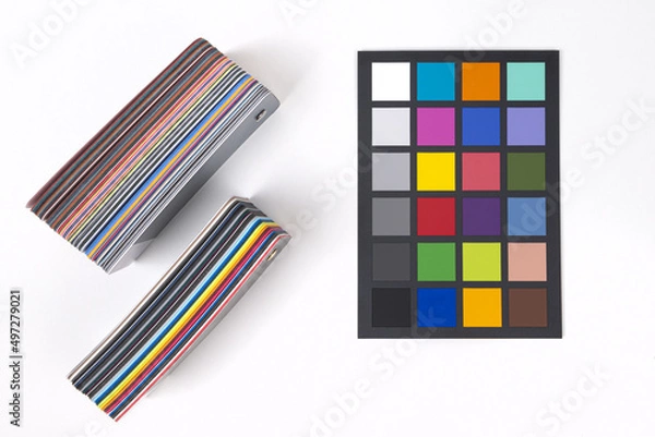 Fototapeta Color chacker, tester kolorów i paleta barw, wzornik kolorów