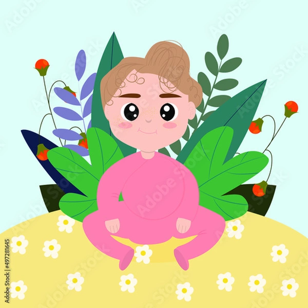 Obraz child with flowers