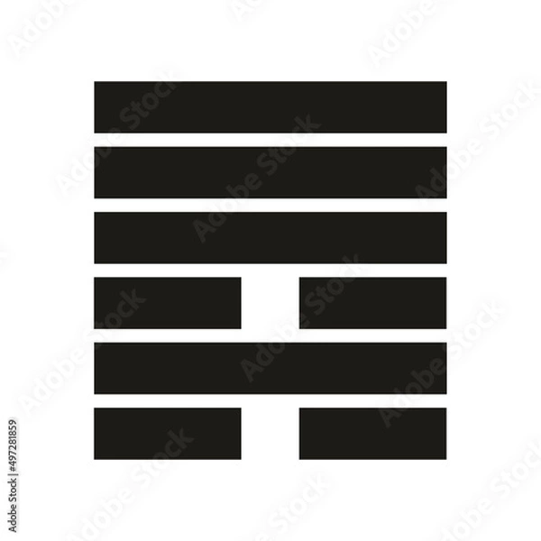 Fototapeta Gene Key 6 Hexagram i ching human design symbol black