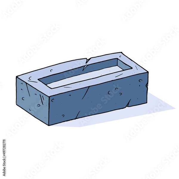 Obraz Brick icon. Vector gray brick building.