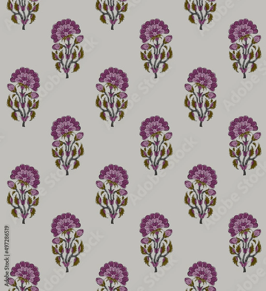 Obraz abstract Hand indian Block Print Ajrakh Print background pattern