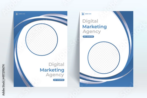 Obraz digital marketing brochure. corporate flyer design. vector template in A4 size.