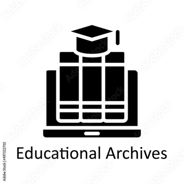 Fototapeta Educational Archives vector Solid Icon Design illustration. Educational Technology Symbol on White background EPS 10 File