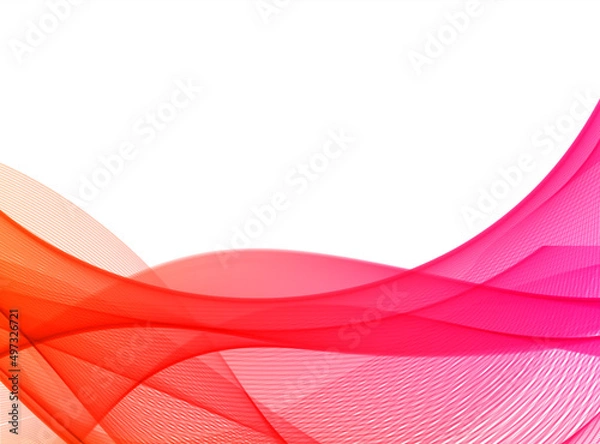 Fototapeta Abstract modern flowing stylish wave in white background. vector illustration
