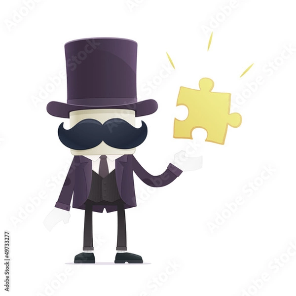 Obraz funny cartoon illusionist