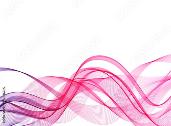 Fototapeta Abstract modern flowing stylish wave in white background. vector illustration