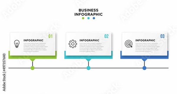 Fototapeta Presentation business infographic template with 3 options. Vector illustration.