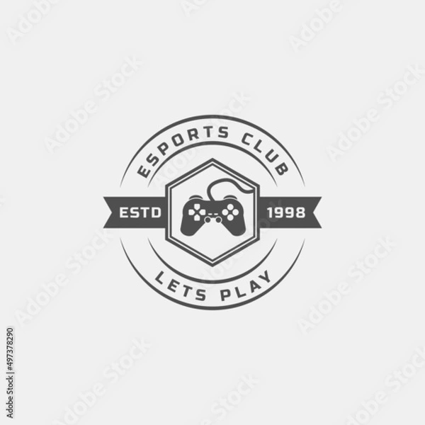 Fototapeta Vintage Retro Electronic Sports Badges and Labels with Gamepads Logo Design Inspiration