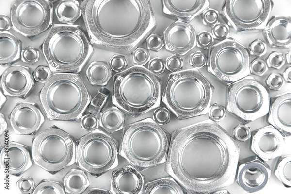 Fototapeta Screw nuts close up