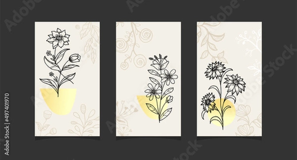 Fototapeta Modern boho abstract trendy background design.