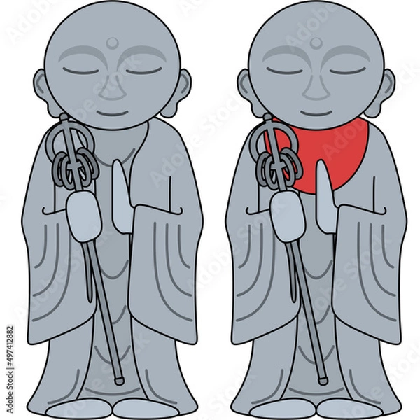 Obraz お地蔵様のイラスト（アウトラインあり）