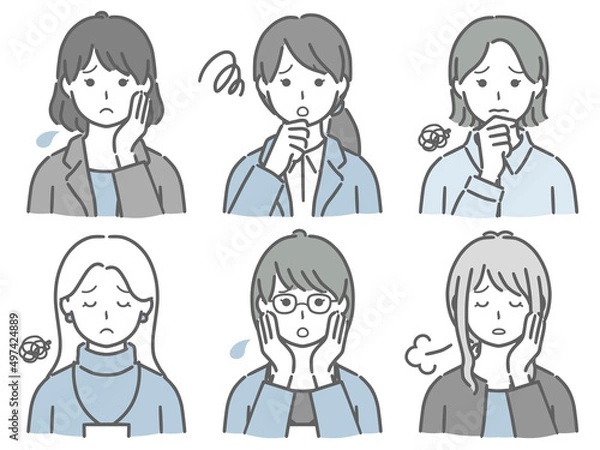 Fototapeta 困る女性のセット（仕事向きの服装）