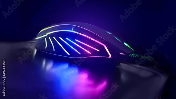 Obraz Cool Gaming mouse RGB, Illuminate Lighting Computer LED