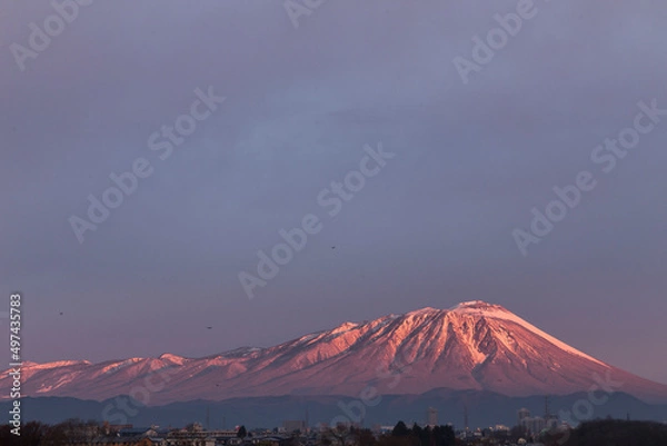 Obraz 朝焼けの岩手山