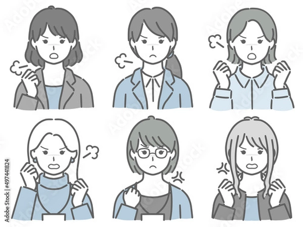 Fototapeta 怒る女性のセット（仕事向きの服装）