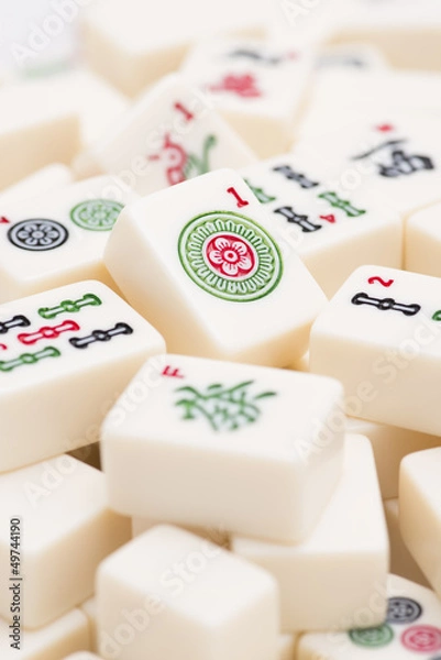 Obraz Mahjong board game pieces