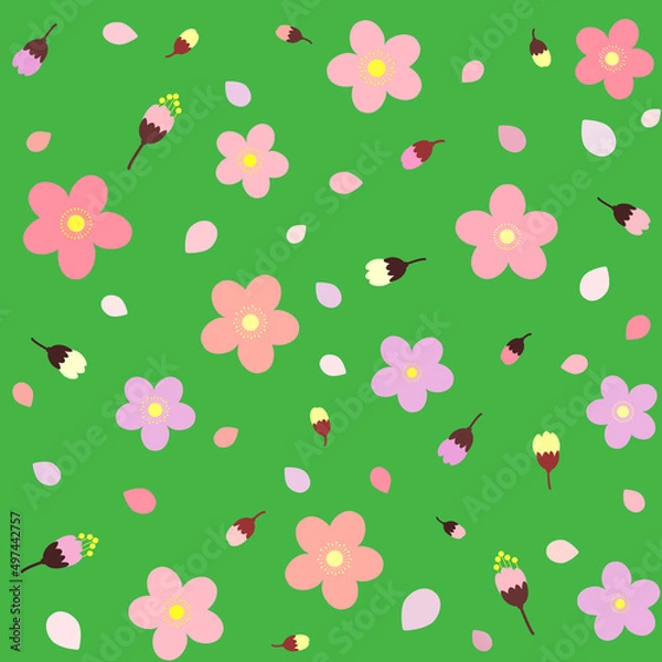 Obraz pattern and background with pink  flowers	