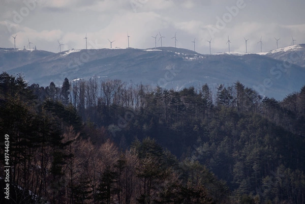 Obraz 新山高原の風車（大槌町）