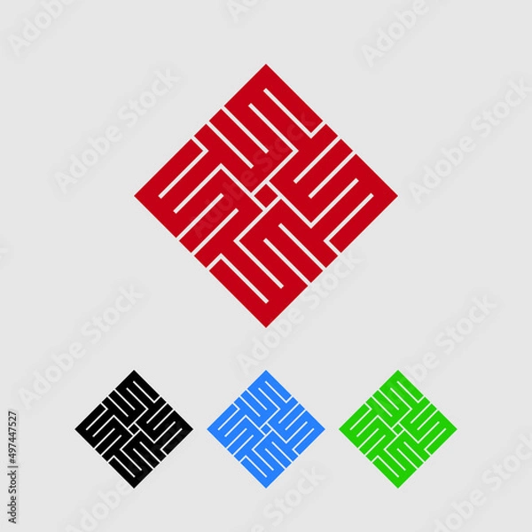 Fototapeta Abstract logo design with letters S M T