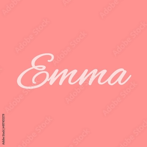 Fototapeta The female name is Emma. Background with the female name Emma. A postcard for Emma. Congratulations for Emma.