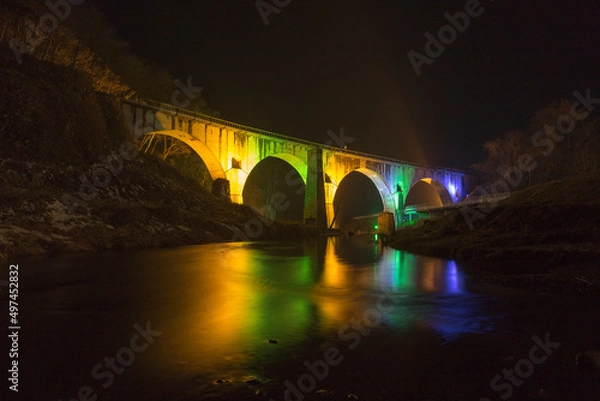 Obraz ライトアップめがね橋