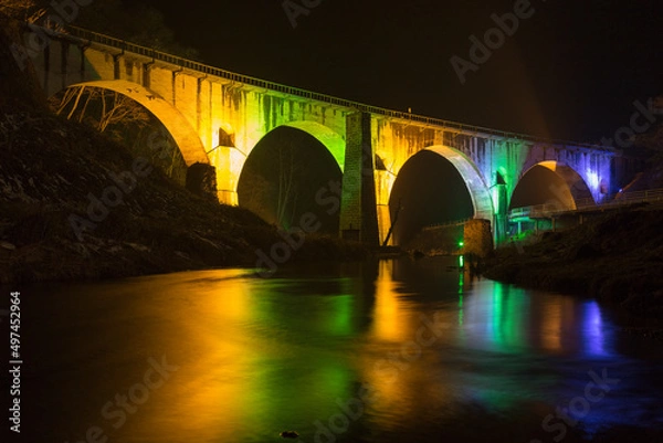 Obraz ライトアップめがね橋