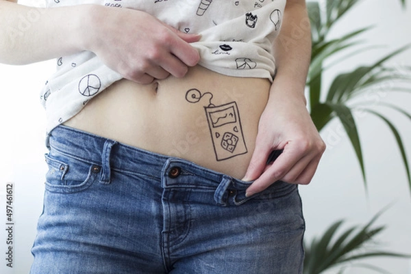 Obraz Insulin pump drawing on a belly