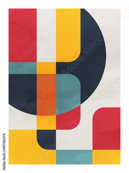Fototapeta Abstract art,  watercolor geometric background. Design for poster, wall decoration, cover, EPS10 vector template