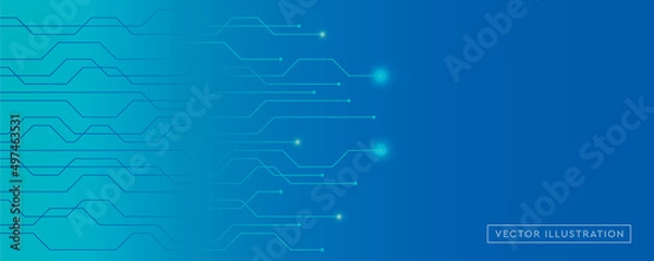 Fototapeta blue digital technology electronics circuit board elements